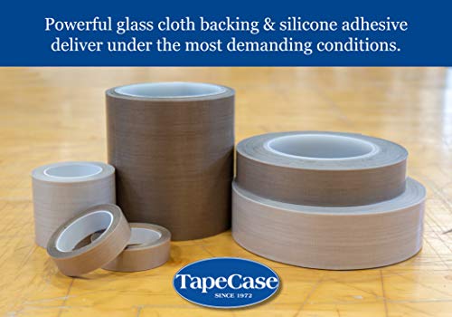 Taquecase 134-10 Ptfe Tan Fita de fibra de vidro resistente à abrasão, adesivo de silicone, grau industrial - 24 Largura,