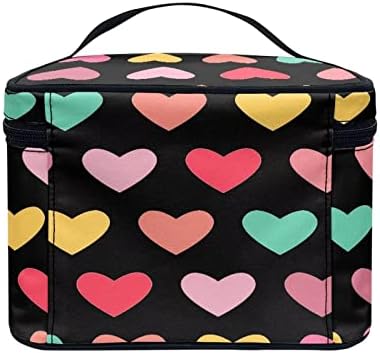 Coeqine Moda de grande capacidade Bolsa de maquiagem de maquiagem de maquiagem com zíper bolsa de higiene pessoal leve com alças