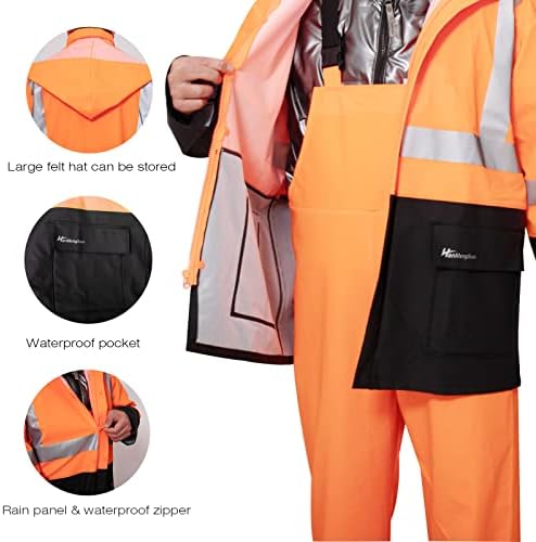 Haokaisen Rain Suit for Men Workwear pesado à prova d'água Hi Vis Janta Reflexiva com Calças de Medida