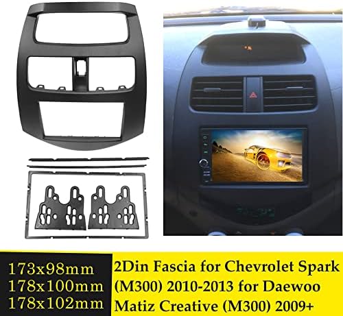 2 DIN Radio Fáscia para Chevrolet Spark 2010-2013 para Daewoo Matiz Creative 2009+ Estéreo DVD Painel Dash Mount Frame Frame