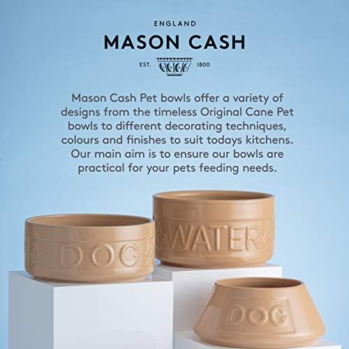 Mason Cash Lettered Dog Bowl, bengala e azul, 18 cm