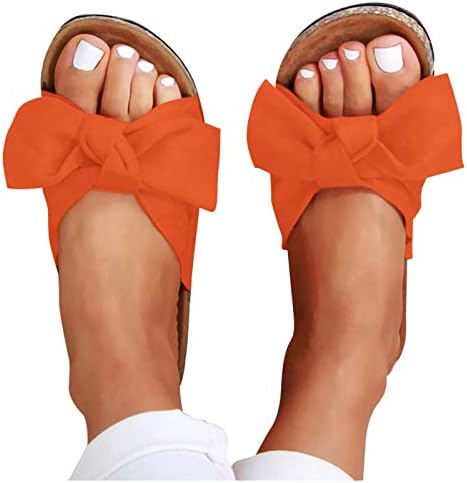 ANIYWN Mulheres sandálias planas lâminas de arco -bowknot em sandálias abertas chinelas de chinelos boêmios sandálias