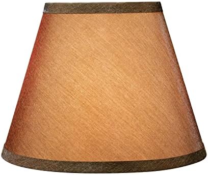 Aspen Creative 32429, Empire Hardback Lamp Shade, 5 top x 9 inferior x 7 tecido marrom, fixo de aranha.