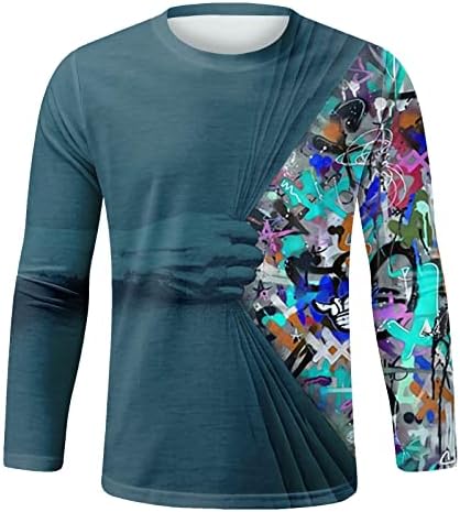 Moda de moda masculina esportes retro fitness externo 3d digital camiseta impressa camisa longa blusa top top masculk camisetas