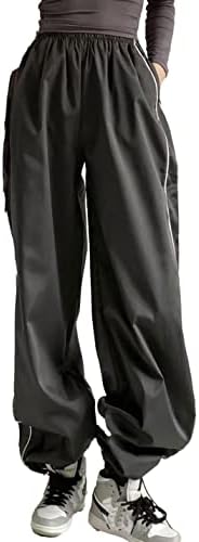 Calças de carga de cargo zontroldy Mulheres altas calças de carga folgada para mulheres jogador de pára -quedas de