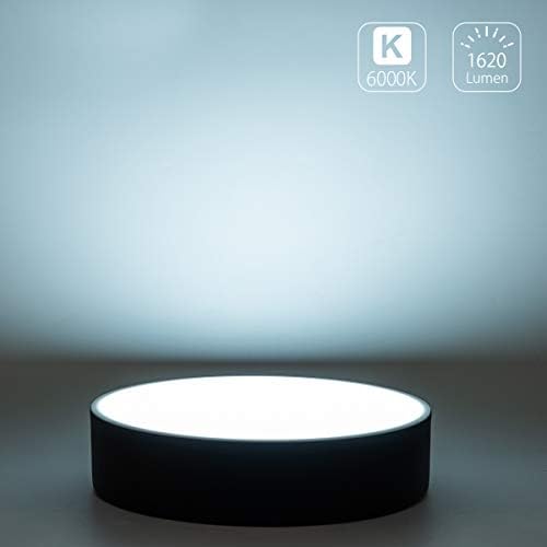 Lanros Black Flush Mount LED Teto Light Acces, tambor simples de tambor simples iluminação de teto moderno com 6500k