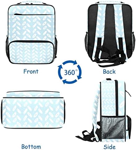 Mochila de viagem VBFOFBV para mulheres, caminhada de mochila ao ar livre esportes mochila casual Daypack, Moderno Modern Padrão Simples Azul Branco
