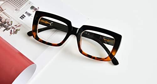 Eyekepper Stylish Reading Glasses - Leitores quadrados de grandes dimensões Black/Tortoise +1.25