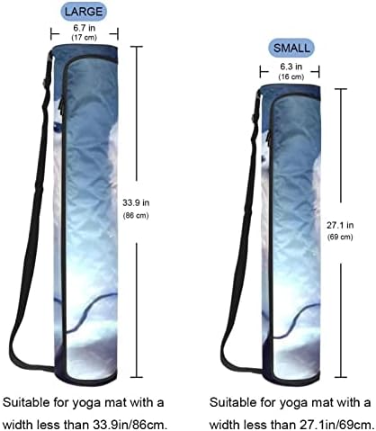 Bolsa de tapete de ioga ratgdn, fofa coruja branca Exercício ioga transportadora