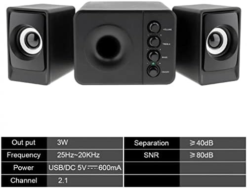 Yebdd Home Theater System PC Super Bass Subwoofer Wired Computer Speaker Music Boombox Desktop Laptop TV Subwoof