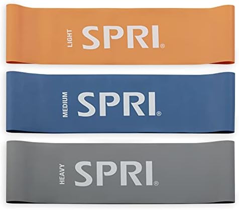 SPI Standard Loop Bands 3 -Pack - Conjunto de kits de banda de resistência, 3 níveis de resistência - bandas de exercícios para treinamento de força, flexibilidade e treino corporal - Ferramenta de condicionamento físico versátil - leve, média, pesada