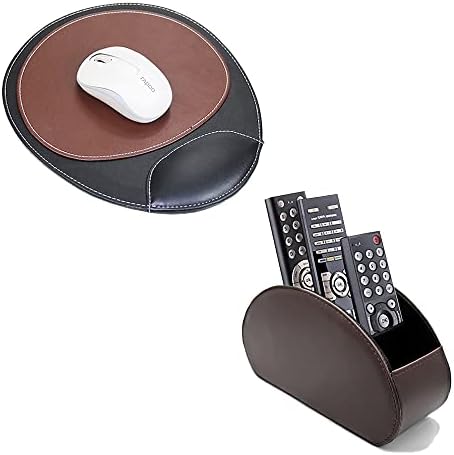 Organizador de controle remoto Fosinz Organizador de mouse mesa mesa de couro Controle de armazenamento TV Organizador de controle remoto