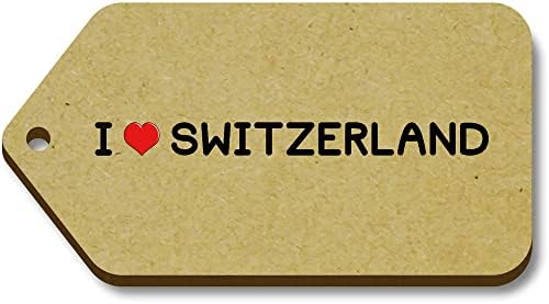 Azeeda 10 x 'eu amo a Suíça' 66mm x 34mm Tags de presente