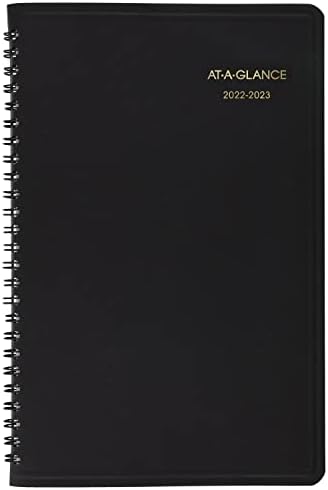 Planejador 2022-2023 de 2022-2023, livro semanal de compromissos acadêmicos, 5 x 8, pequeno, preto