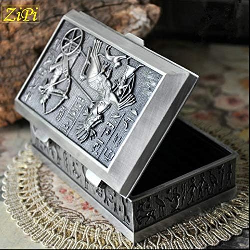 Annncus Zipi Retro European estilo coreano Princess Jewelry Box Ancient Egyptian Metal Jewelry Ring Storage Box Box Presentes