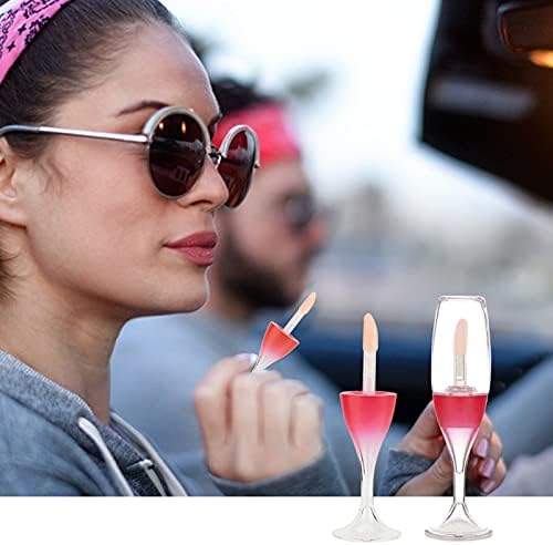 Gorgecraft 20pcs Creative Mini Wine Glass Compated Lip Gloss Tubo Garrafas de recarga a granel com 2 funis 2 Pipetas de transferência