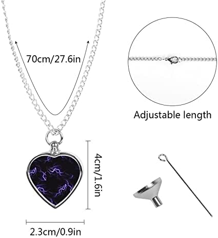 Purple Thunder Pet Heart Urna Colar Print Print Memorial Jewelry Pet Cremation Pingente para as cinzas de Cat Dog