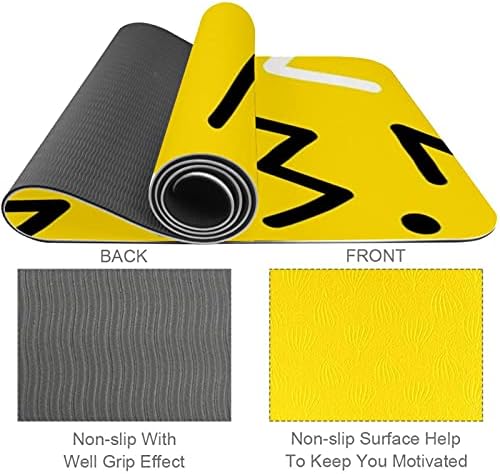Yoga Mat Letter Amarelo Eco Friendly On Slip Fitness Exercition Tapete para pilates e exercícios de piso