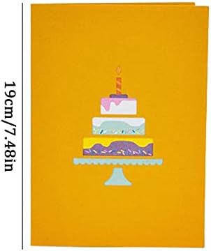 Cartões de felicitações de aniversário bolo de aniversário desenho animado criativo comemorativo tridimensional Cartão de aniversário Presente de aniversário Presente 3d bolo de bênção DIY Cartão com envelope