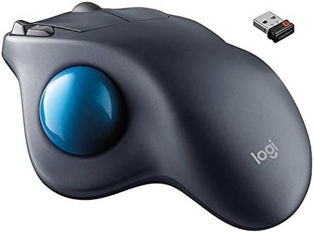 Mouse de trackball sem fio Logitech M570 - Laser - sem fio - Radiofrequência - Cinza escuro - USB - Roda de rolagem