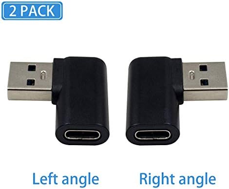 DUTTEK USB C ADAPTOR USB, adaptador USB para USB-C, adaptador de USB 3.0 angular para USB para USB C para feminino compatível com iPhone 11/AirPods iPad/Samsung Note 10/Google Pixel/Laptops