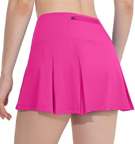 Rosemmetti High Wististed plissada saia de tênis para mulheres com shorts esportes de golfe atléticos Skorts Raindo saias com