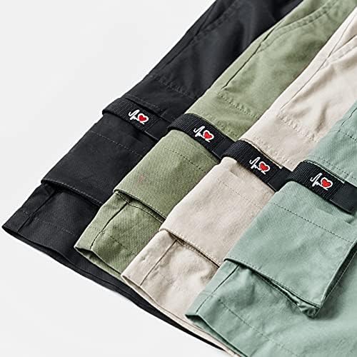 Shorts de carga RTRDE para homens de moda masculino calça de bolso de algodão de algodão de cinco pontos.