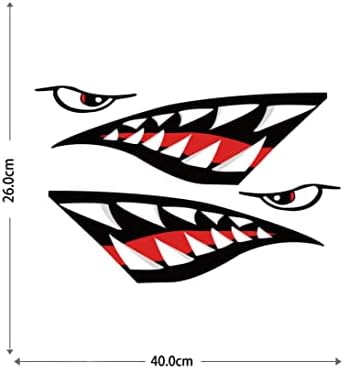 Decalques da boca dos dentes de tubarão + Esqueleto de peixe adesivos de tubarão impermeável adesivo de carros de bicicleta