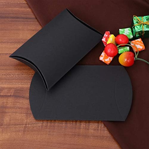 Almofadas decorativas de cabilock 100pcs papel de travesseiro dobrável Presente Preto Treat Candy para Shave Shape Casamentos de Casamento