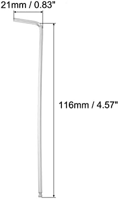 UXCELL 3/32 Chave hexadecimal da ponta da bola, Ferramenta de reparo de braço longo 40 em forma de L, SAE 5 PCs