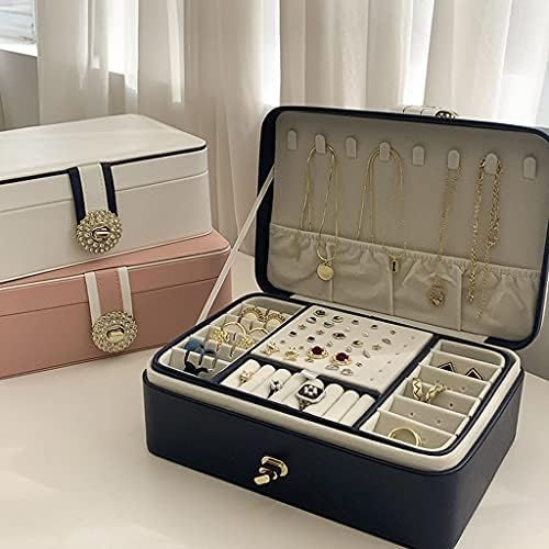 Caixa de jóias de madeira sólida irdfwh, caixa de armazenamento portátil, caixa de jóias, caixa de jóias de contas, caixa