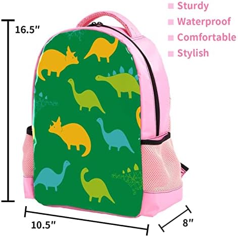 Mochila adulta unissex vbfofbv com trabalho de viagem, desenho de dinossauro verde