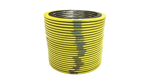 SERLING SEAL 900014304GR600X24 304 Junta de ferida em espiral em aço inoxidável com enchimento de grafite flexível, para 14 tubo, pressão de pressão 600#, amarelo com faixa cinza