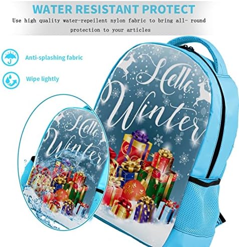 Mochila laptop VBFOFBV, mochila elegante de mochila de mochila casual bolsa de ombro para homens, Mulheres de Natal Hello Winter