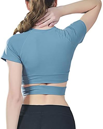 Dream Slim Workout Crop Tops para mulheres Sexy Tummy Cross Dance Tops Tops Slim Fit Fit