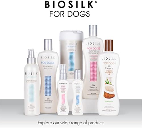 Biossilk for Dogs Silk Therapy Deftanging Dog Shampoo | Sulfato livre e shampoo livre de parabenos para cães | Shampoo
