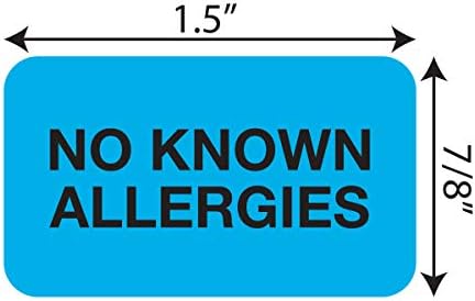 Tabbies alergias rótulos-alergias, vermelho fluorescente, 3-1/4 W x 1-3/4 h, etiquetas de saúde médica para arquivos de