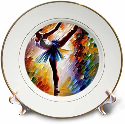 Arte digital de balé 3drose - bailarina dançando em poente. Presente de arte encantadora - pratos