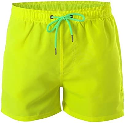 Wenkomg1 shorts de praia seca rápida para homens, shorts elásticos de troca de treino de cordão
