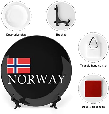 Placas de Cerâmica de Placas Decorativas de Placas Decorativas de Placas de Placas de Placas Nacional Norueguês com Display Stand for Home Office Wall Decoration
