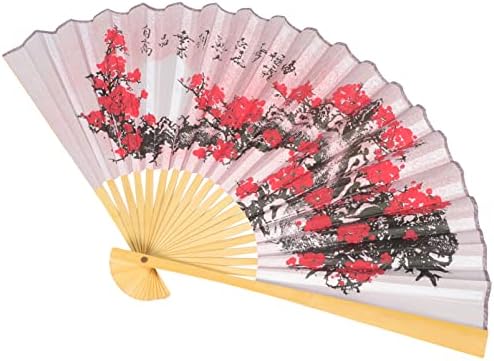 Didiseaon chinês dobrável ventilador de flor Fã de mão decorativa ventiladores dobráveis ​​bambu emoldurados fãs de fãs de fãs de fãs japoneses retenções de manuseio de fãs decoração de corredor para o suporte de parede portátil