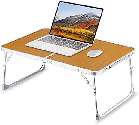 Mesa de laptop dobrável para cama, mesa de cama de collinha, bandeja de cama de capa de capa, mini -piquenique portátil