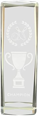 Medalhas expressas de 6 polegadas de altura de boliche sólido campeão de boliche cubo troféu Laser Gree de prêmio Prêmio Prêmio
