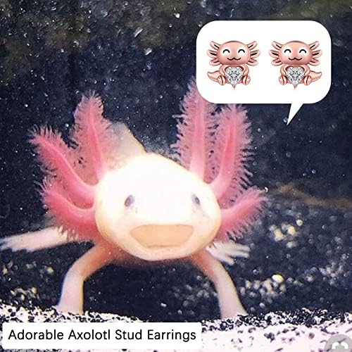 925 Brincos de prata de prata esterlina para mulheres adoráveis ​​axolotl ouvido garanhão fofo animal jóias de joalheria para meninas