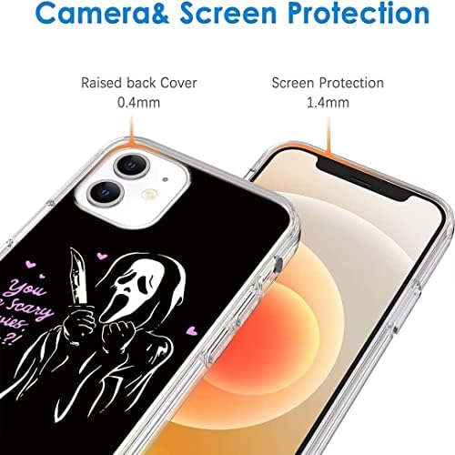 AlphaCs Caixa de telefone compatível com o iPhone 13 Pro Max Ghost Horror Face Grite Você gosta de Scary Too Halloween Silicone