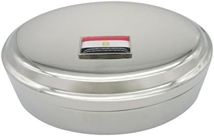 Fin -bordada de bordada com borda do Egito Pingente Oval Tinket Jewelry Box
