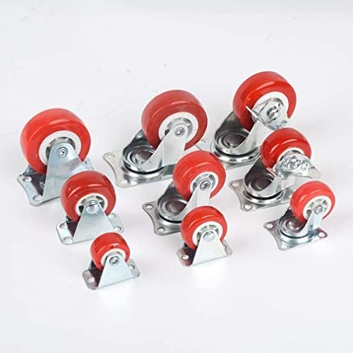 rodízios rodízios 10pcs poliuretano pequenas rodas de rodízio 1 1,5 2 rodas de mamona giratória roda de giro de móveis vermelhos