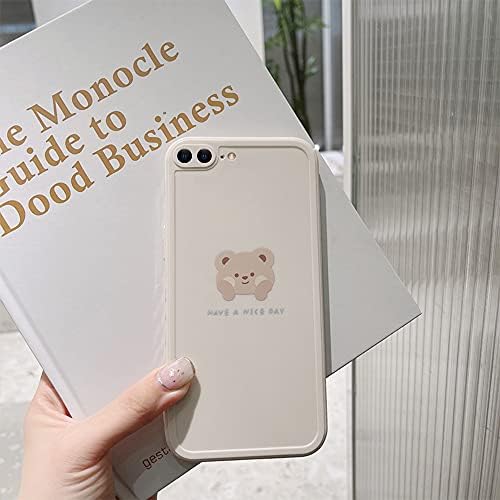 Propriedade compatível com iPhone 7 Plus/8 Plus Caso Carte Painted Urso marrom com bochechas para mulheres Modys Moda