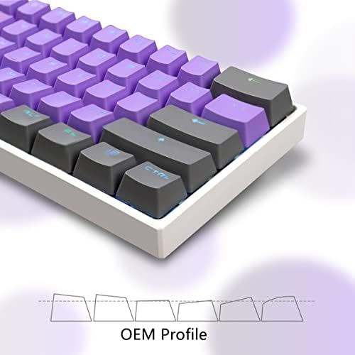 XVX Keycaps 60 %, teclado de teclado roxo 61/87/104 key theto de tiro duplo litra -backcap pbt, adequado para o switch de cereja MX/rk