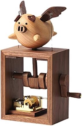 N/A Decoração de casa Home Music Octave Box Flying Pig Creative Wood Gift Anniversary Dia dos Namorados Presentes Únicos